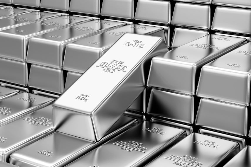 stacks of silver bars