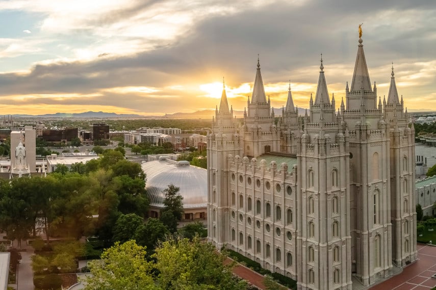 Mormon temple in Salt Lake City, Utah