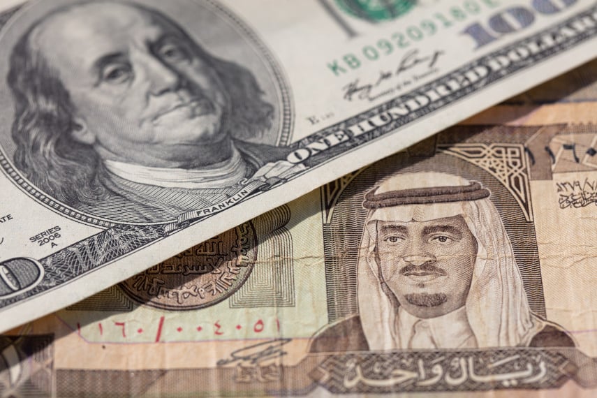 US dollar and Saudi riyal