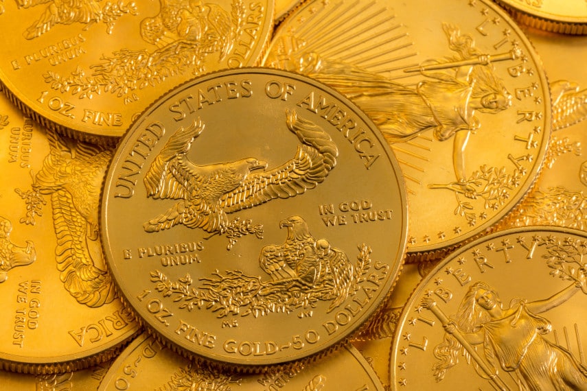 Gold American Eagle investment coins