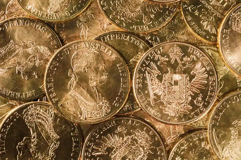 Austrian gold ducat coins