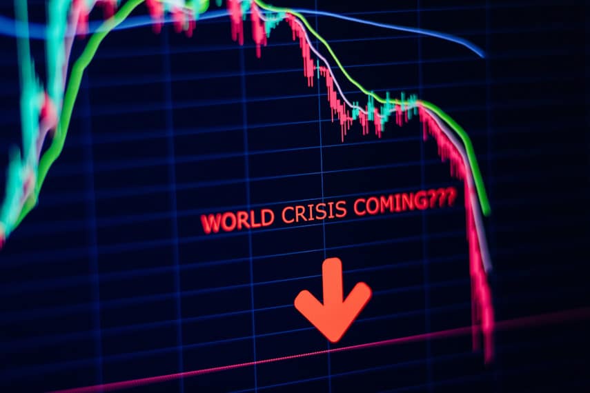 markets crashing into recession