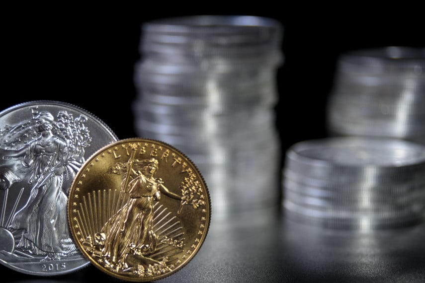 Gold and Silver American Eagle coins