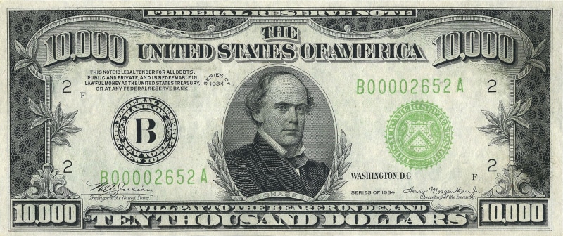 $10,000 Federal Reserve Note