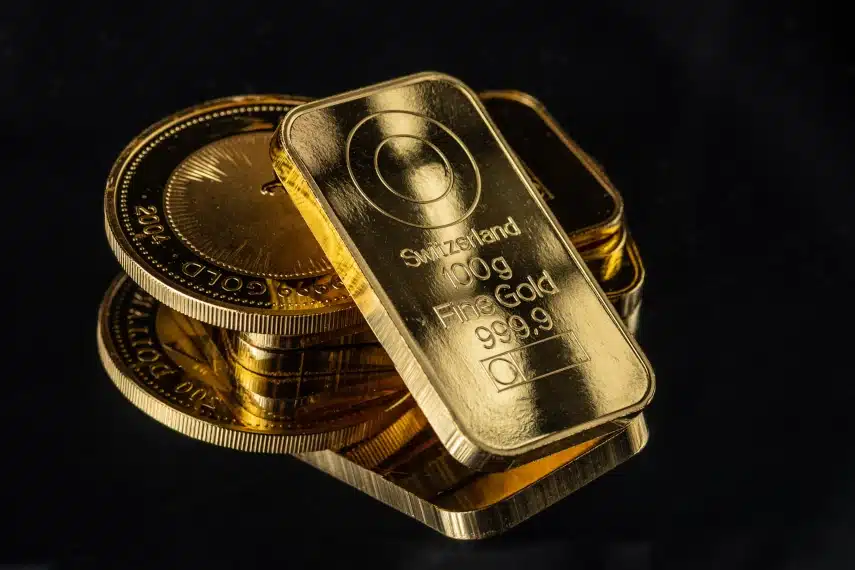 gold coins and bars