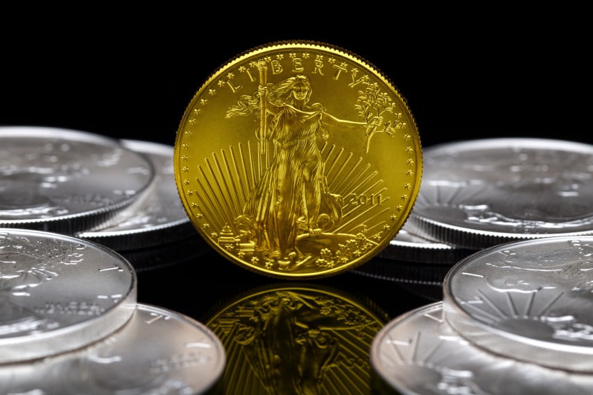 Gold American Eagle and Silver American Eagle coins