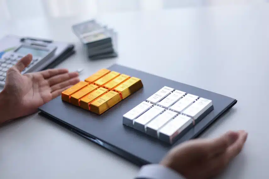 gold and silver bars