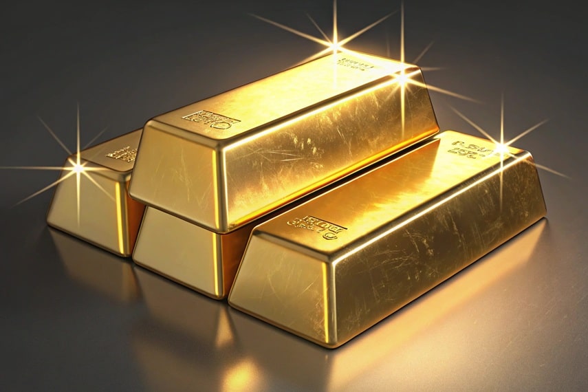 Gold Bars Glittering