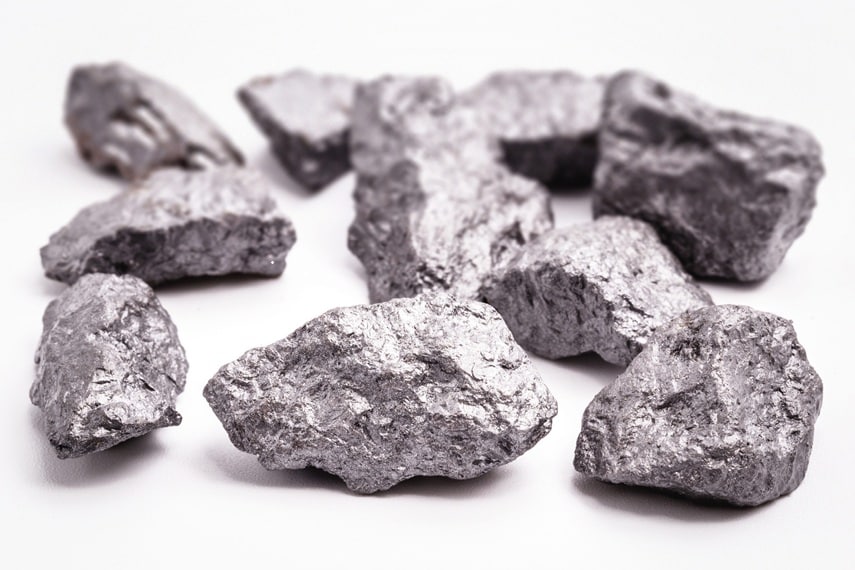 Silver Nuggets on White Background