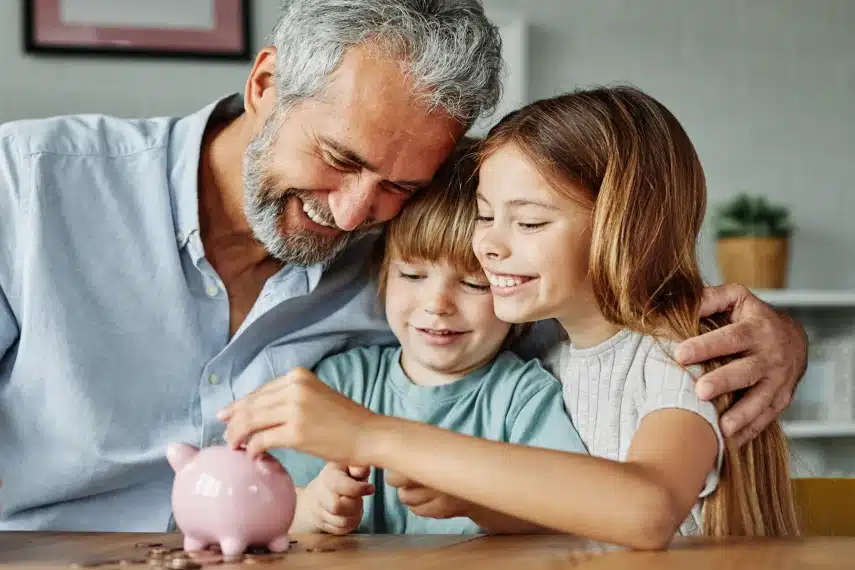 grandfather with grandchildren